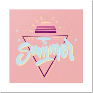 summer retro geometric Posters and Art